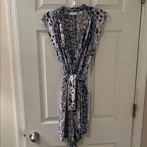 Floral Blue and White Women's Romper